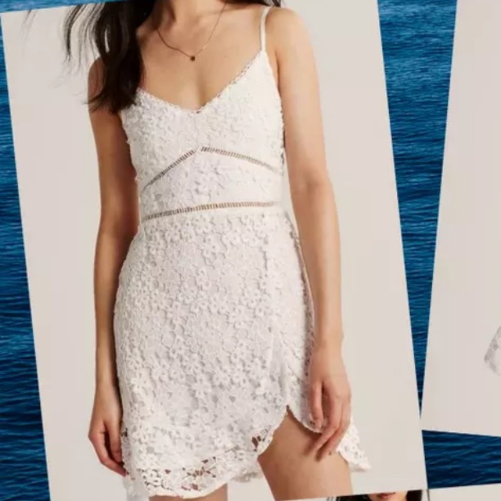 White floral lace dress